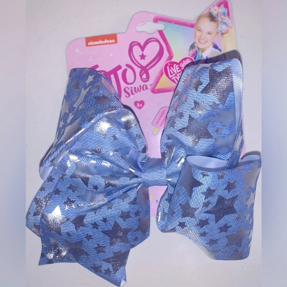 Girls' JoJo Siwa Denim Star Bow Hair Clip - Blue- NWT